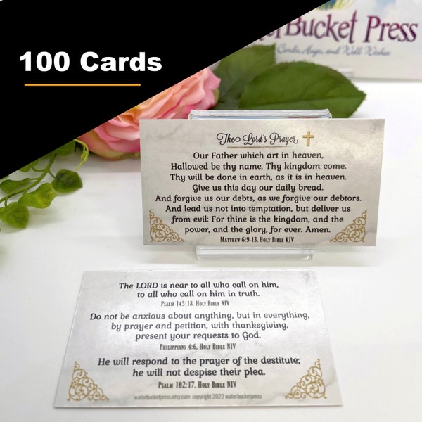 The Lord's Prayer Scripture Cards, 100 Cards Bible Verse Cards, Our Father Who Art in Heaven...