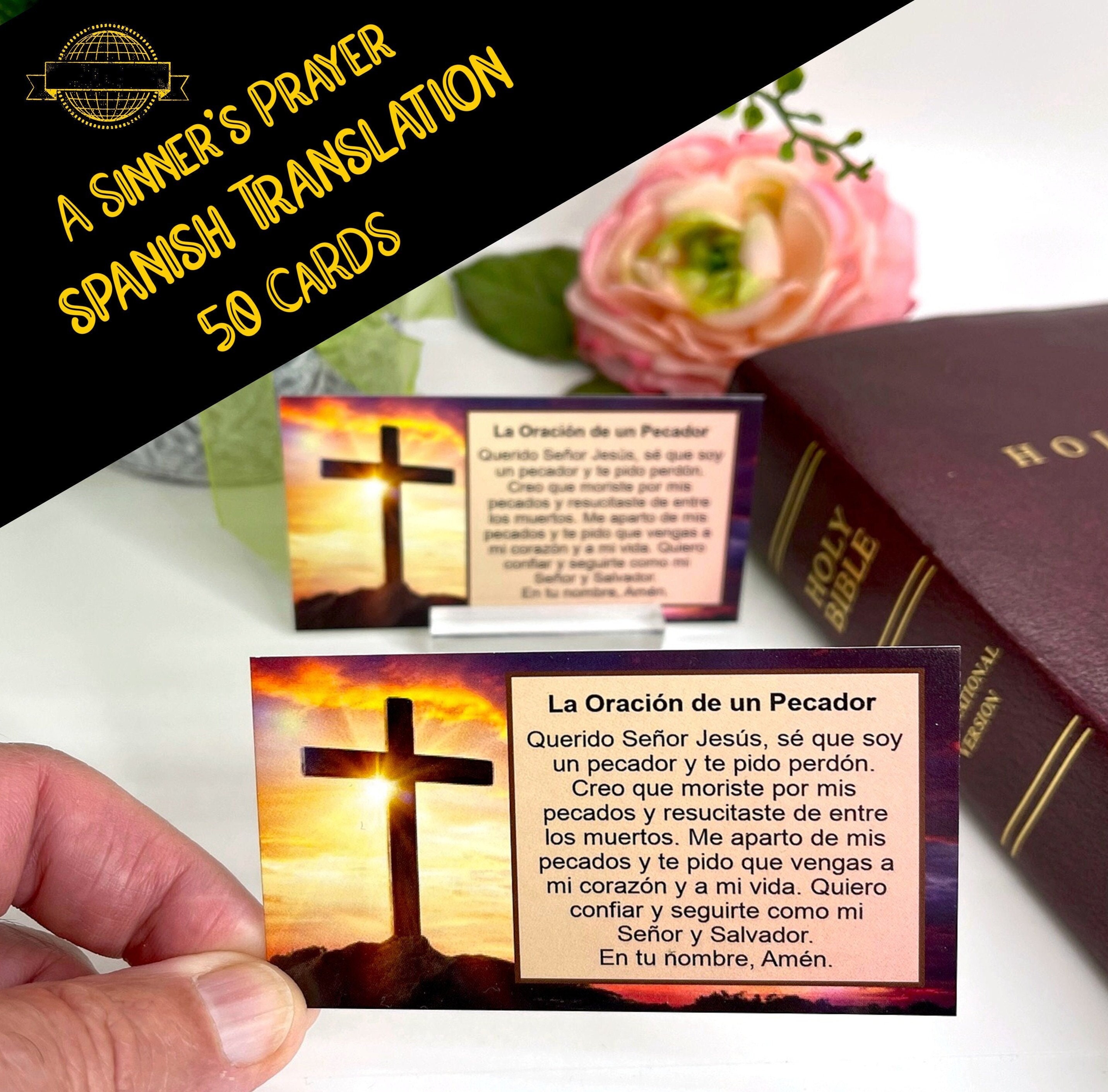 Oracion al Buen Pastor Salmo 23 Laminated Prayer Cards - Pack of 25- in  Spanish Espanol