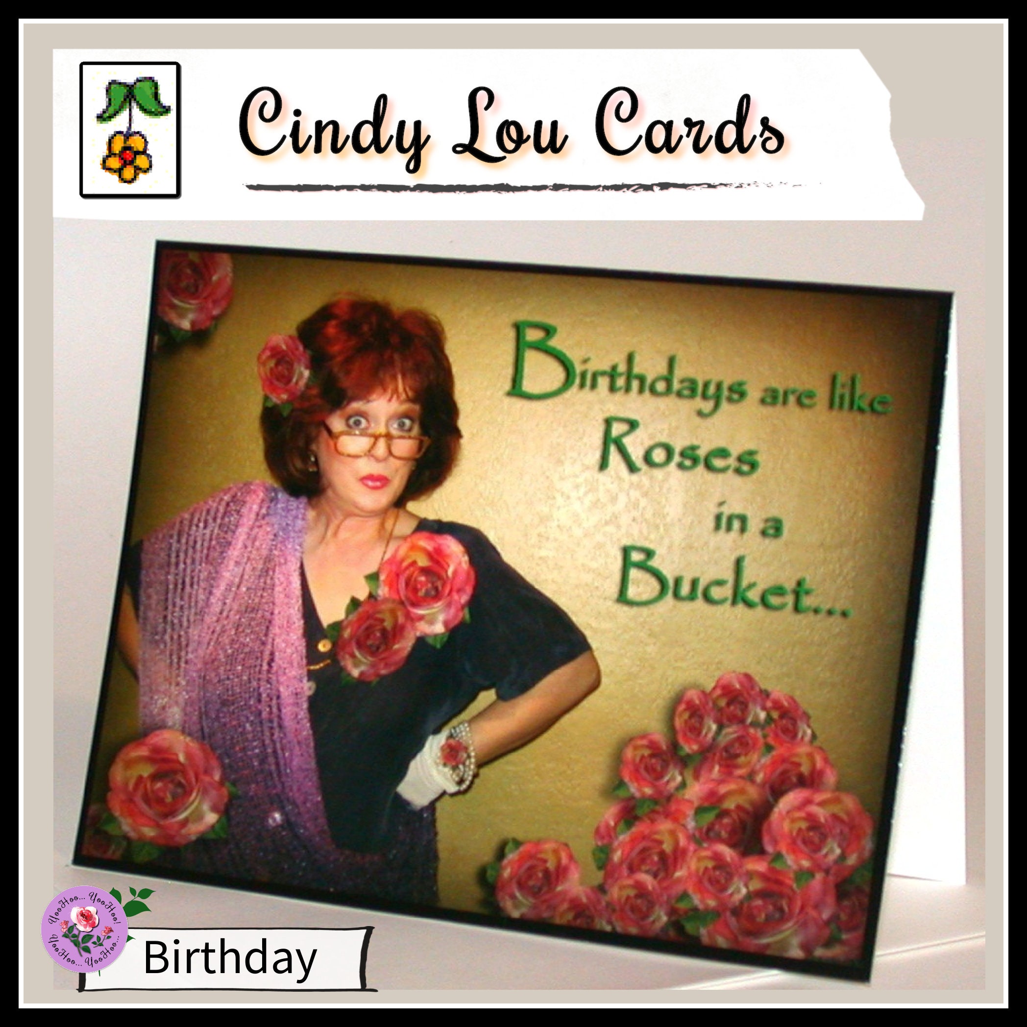 Funny Birthday Card Cindy Lou Happy Birthday Card Roses in a - Etsy