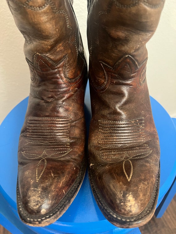 Vintage 70's Tony Lama Brown Leather Boots