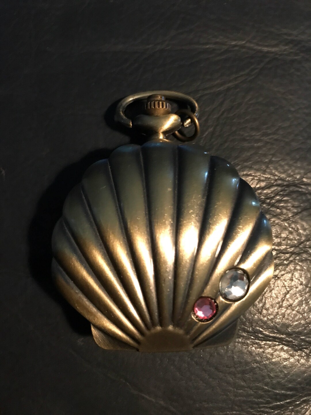 Clam Shell, Vintage Bronze Custom Pill Box Medicine Tablet Holder for
