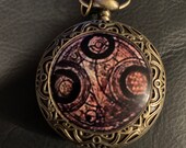 Dr. Who Space Time Bronze, Silver Custom Pill Box Medicine Tablet Holder for Pocket or Purse, comes with necklace, belt clip chain is extra