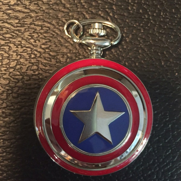 American Shield Silver Custom Fashion Pill Box Medicine Tablet Holder for Pocket or Purse, comes with necklace or belt clip chain