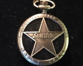 Saint Seyia, Vintage Custom Pillbox Medicine Tablet Holder for Pocket or Purse comes with a necklace, a belt clip chain is extra