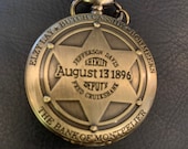 Jefferson Davis / Butch Cassidy, Pill Box Medicine Tablet Holder for Pocket or Purse, Necklace included, Belt clip chain is extra.