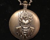 Monkey King Steam Punk Custom Fashion Pill Box Medicine Tablet Holder for Pocket or Purse, included, Belt clip chain is extra.