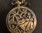 Princess, Design Bronze Custom Fashion Pillbox Medicine Tablet Holder for Pocket or Purse comes with necklace, belt clip chain is extra.
