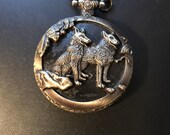 Dogs, Custom Pill Box Medicine Tablet Holder for Pocket or Purse, comes with necklace, belt clip chain is extra