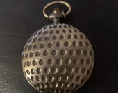 Golfball Antique Custom Fashion Pill Box Medicine Tablet Holder for Pocket or Purse, comes with necklace or belt clip chain.