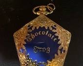 Chocolate Frog Gold  tone Custom Fashion Pill Box Medicine Tablet Holder for Pocket or Purse, comes with necklace belt clip chain is extra