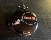 Baby Shark, Trust Me, Custom Fashion Pill Box Medicine Tablet Holder for Pocket or Purse, comes with necklace or belt clip chain