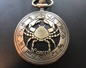 Zodiac, Cancer Constellation Pill Box Medicine Tablet Holder for Pocket or Purse, comes with necklace, Belt clip chain is extra.