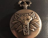 Cat Design Bronze Custom Pill Box Medicine Tablet Holder Case for Pocket or Purse, comes with necklace, belt clip chain is extra