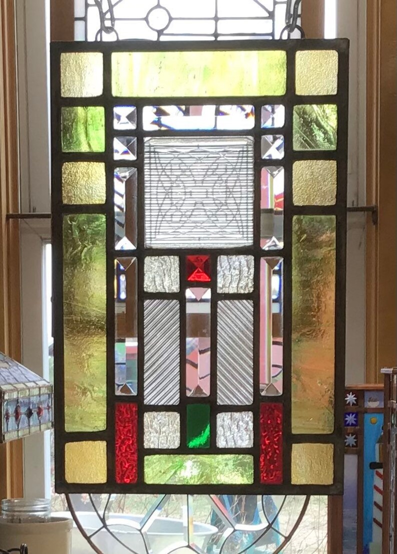 Mission or Prairie Style Stained Glass With Frank Lloyd Wright Etsy