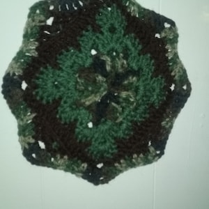 Crocheted Potholder/Trivet, Octo Granny Square Potholder, Double Thickness, Octagon Hotpad