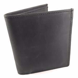 Men's Tall Bifold Wallet, Genuine Leather, Durable Black Wallet, Made in USA, Classic Wallet, Men's Leather Wallet, High-Quality Wallet