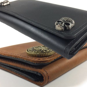 Billetera triple de lujo militar de EE. UU. para hombre, cuero genuino, cuero curtido de EE. UU., billetera triple, duradera, hecha en EE. UU., billetera de cuero clásica