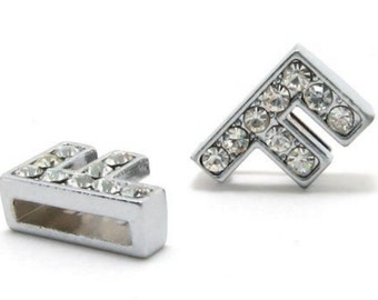 Vintage Sterling 8x7mm Alphabet Heart Shaped XL 3.5mm Hole Beads ~ EuropeanRibbonLeather Slider Beads ~USA 925 Silver~ SET 1 ~ Letters A-I
