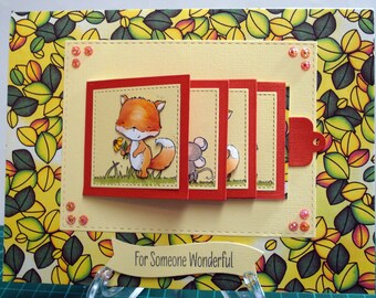 3D flip-over kaart / verjaardagskaart voor kinderen