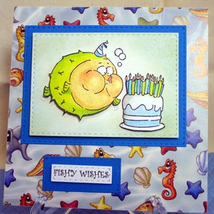 tarjeta de cumpleaños / tarjeta de cumpleaños de pescado / tarjeta de cumpleaños de los niños