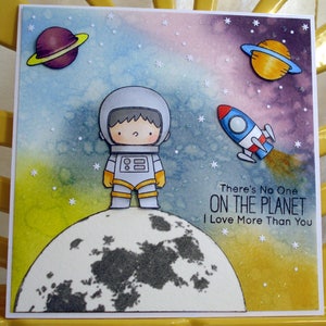 Cartão de astronauta/cartão de aniversário de meninos