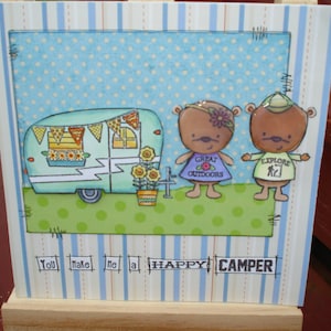OOAK 3D Karte / happy Camping-Karte