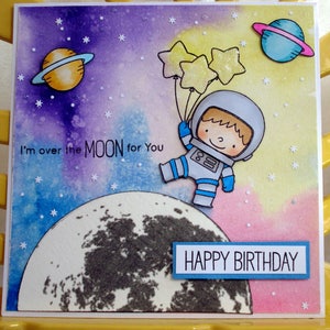 Carte d’anniversaire carte/garçons espace-man