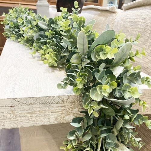 Lambs Ear & Eucalyptus Garland Farmhouse Decor Year Round Etsy