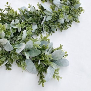 Greenery Garland, Christmas Greenery for Mantle Decor, Decorations For Mantle, Holiday Wedding Decor, Floral Garland, Foliage Backdrop image 1