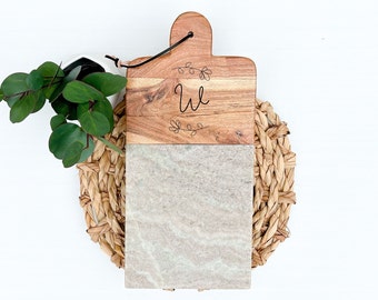 Charcuterie Board Personalized , Personalized Marble and Wood Cutting Board, Custom Coasters, Anniversary Gift, Wedding Gift, Shower Gift