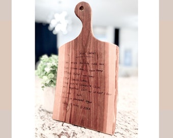 Custom Gift Engraved Handwriting Board for Recipes | Personalized Cutting Board | Perfect Gift for Grandma, Grandpa, Neighbor, Friends