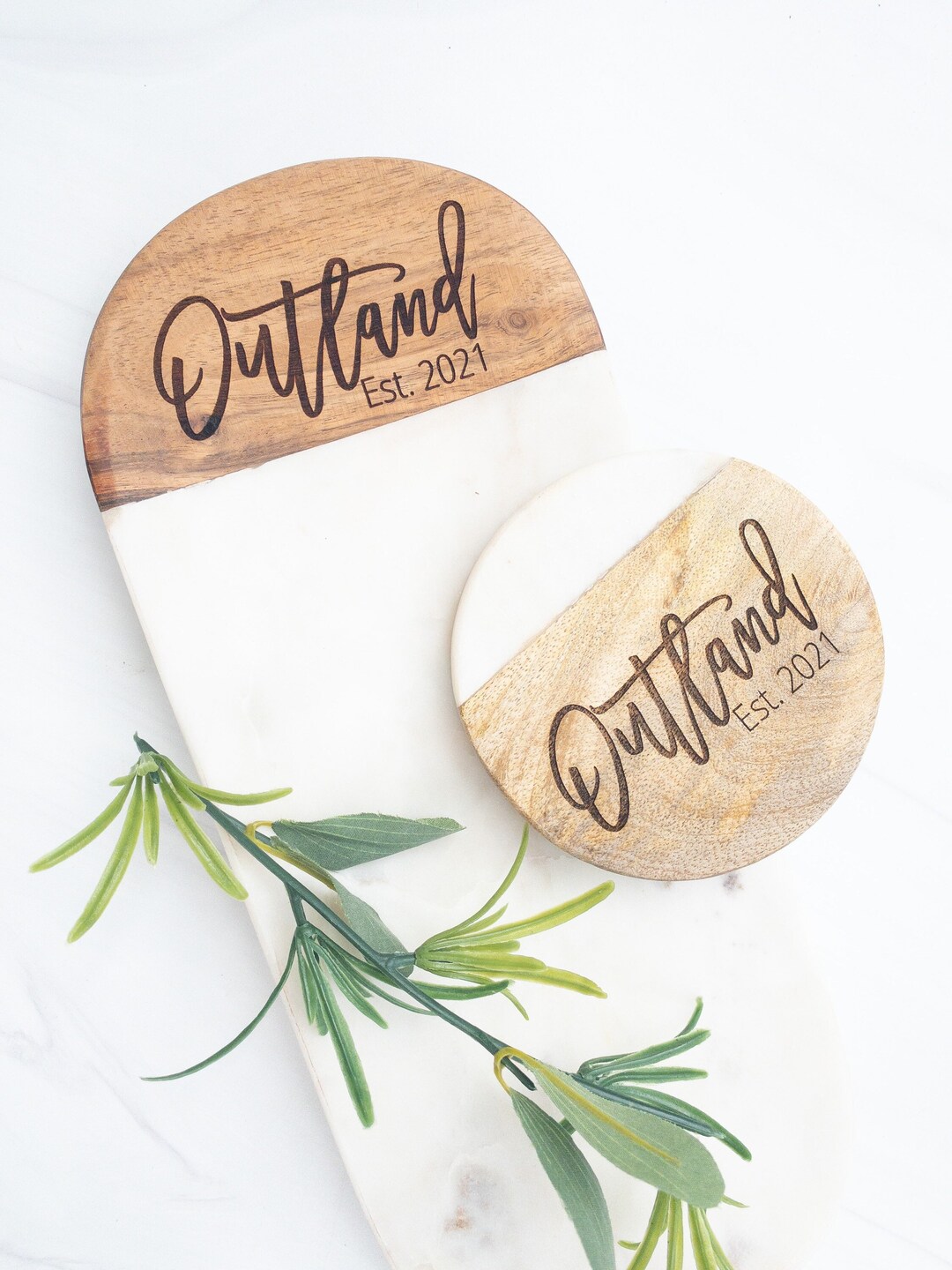Personalized Marble Cheese Board Set Marble and Wood Serving - Etsy