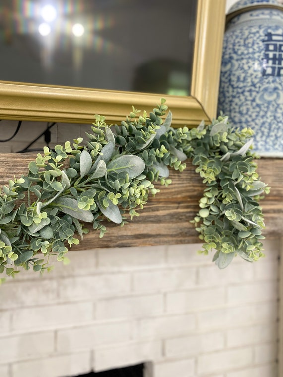 Faux Lambs Ear Greenery Garland: Decorative Table Centerpiece