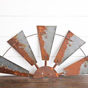 Authentic Half Windmill Decor Head, Half Windmill Wall Decor, Large Steel Distressed Windmill Wall Decor, Large Metal Windmill Head Wall Art image 8