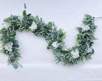 Faux Eucalyptus Garland: Floral Table Runner, Greenery Backdrop