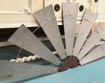 Rustic Metal Windmill Wall Decor: Farmhouse Style -Non Rusted Version