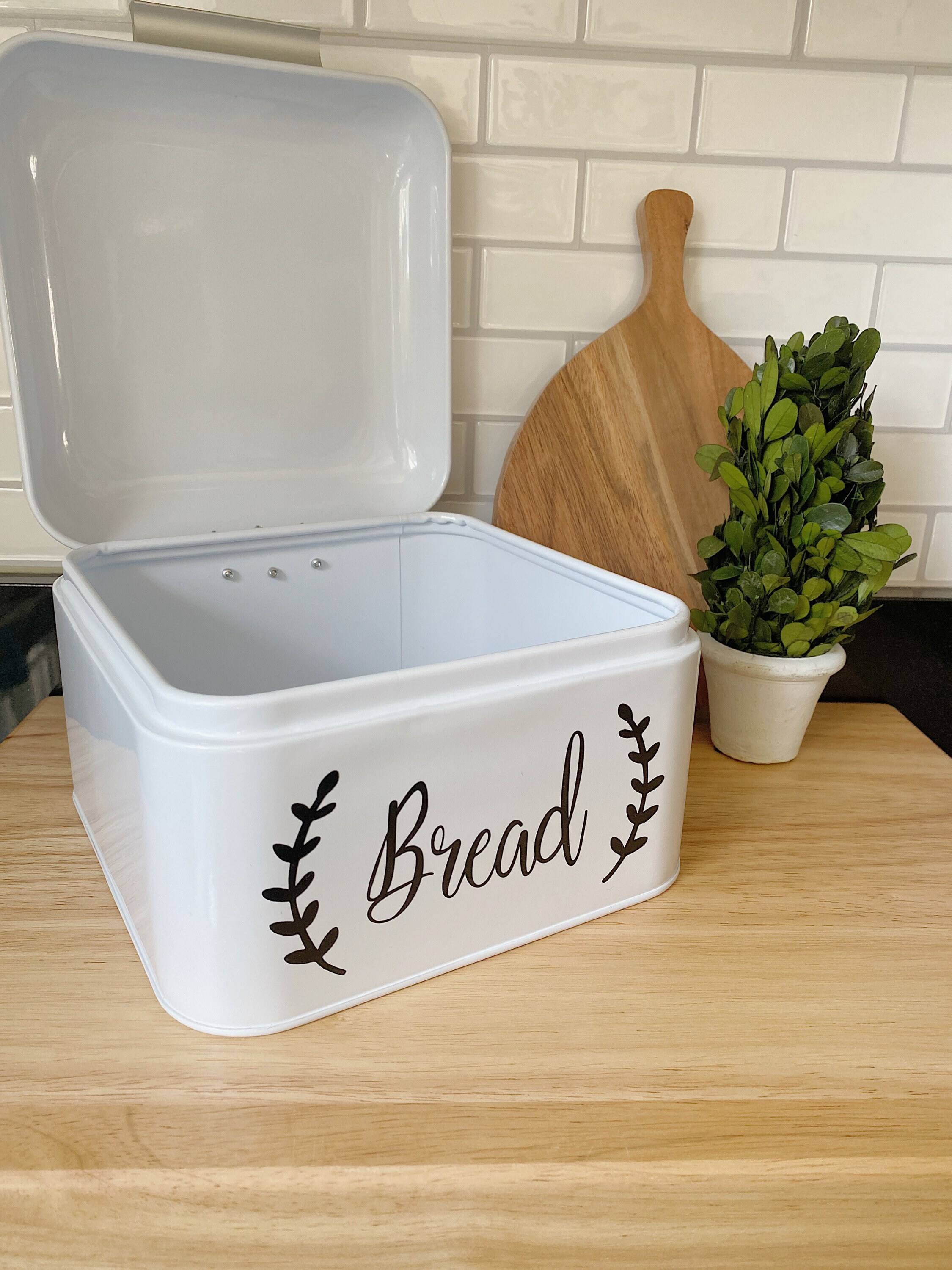 Vintage Style Bread Box Metal Bread Bin Brand and Snacks Etsy