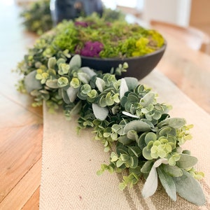 Eucalyptus Garland, Lambs Ear Greenery Garland, Garland For Wedding Decor, Flower Garland For Wedding, Table Greenery Garland