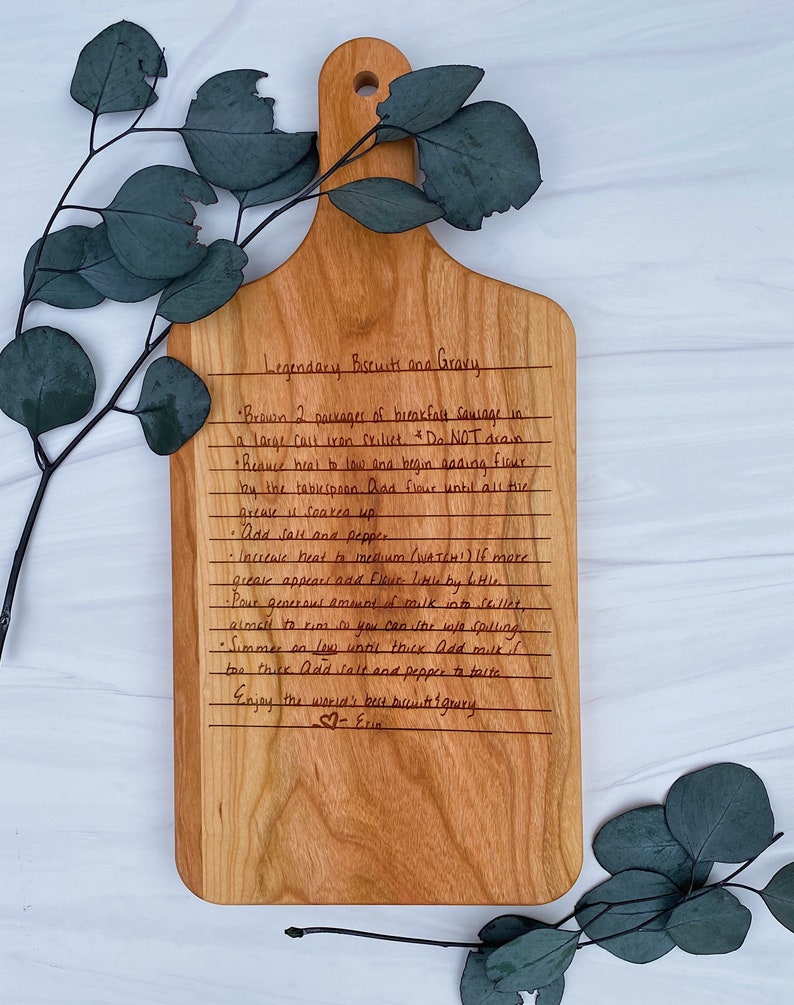 Personalized Family Recipe Cutting Board for Mom Handwritten Etsy