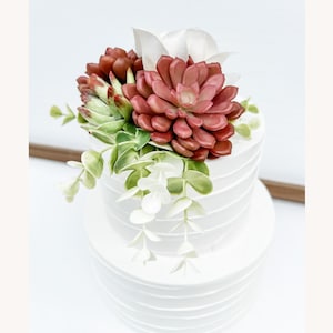 Floral Cake Topper Faux Succulent