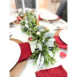 Greenery Garland, Christmas Greenery for Mantle Decor, Decorations For Mantle, Holiday Wedding Decor, Floral Garland, Foliage Backdrop image 6