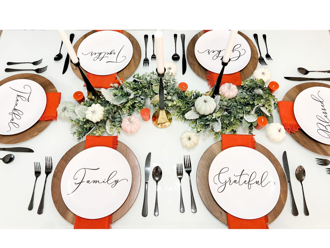 Rustic Holiday Table Decor, Elegant Plate, Custom Dinner Plate for