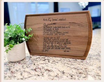 Cutting Board With Recipe, Recipe Engraved, Customized Cutting Board, Recipe Personalized Board, Housewarming Gift, Engraved Gift