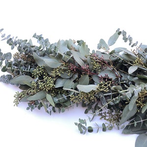 Fresh Eucalyptus Garland: Real Greenery, Seeded & Baby Blue Leaves