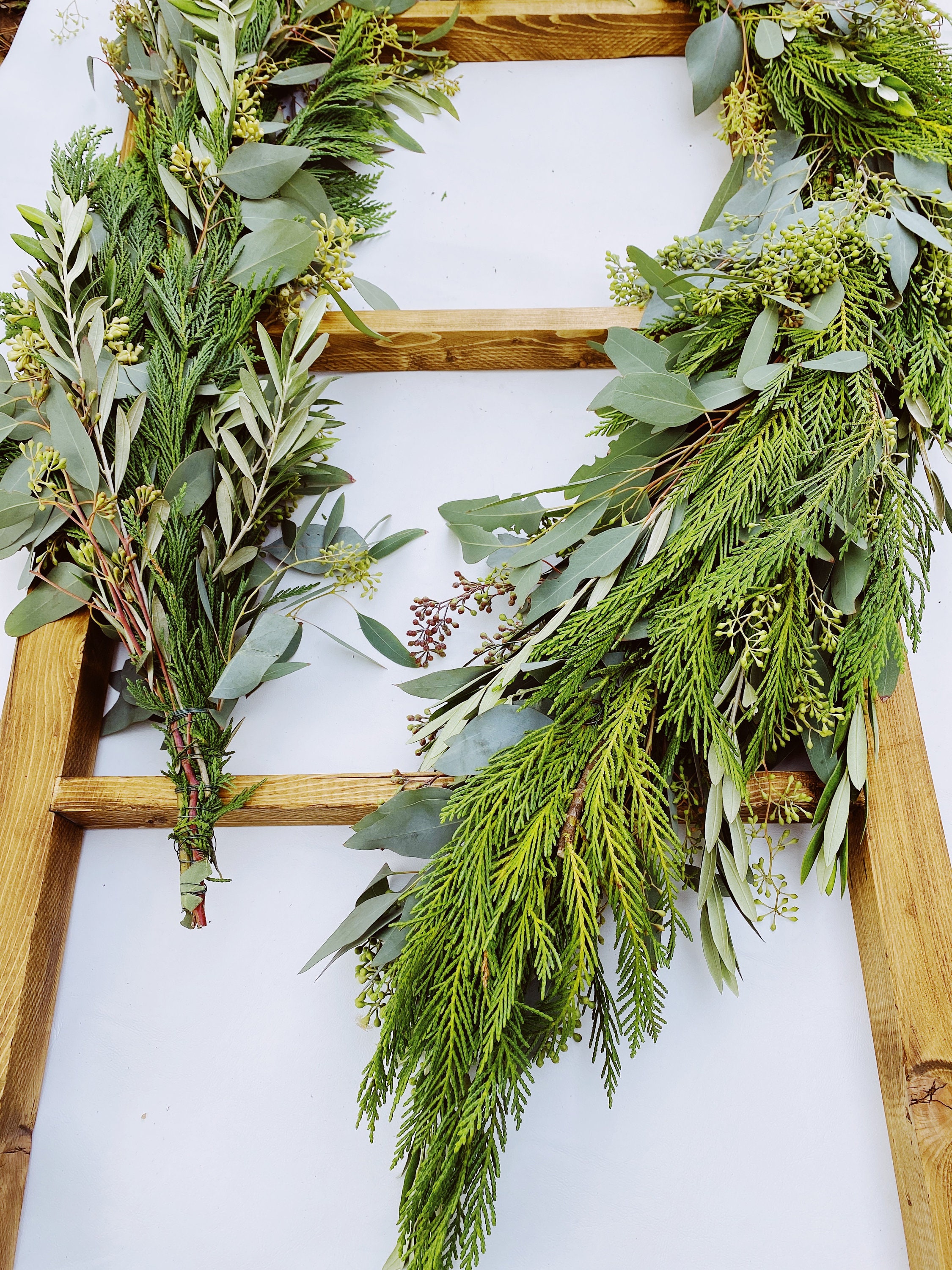 Fresh Eucalyptus Christmas Garland: Cypress & Olive Leaf Greenery