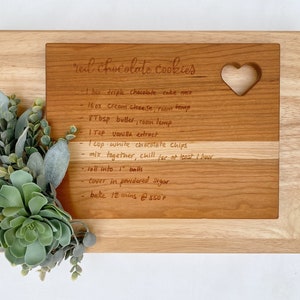 Cutting Board With Handwritten Recipe｜ Recipe Engraved｜ Customized Cutting Board｜ Recipe Personalized Board｜Housewarming Gift｜Custom Gift