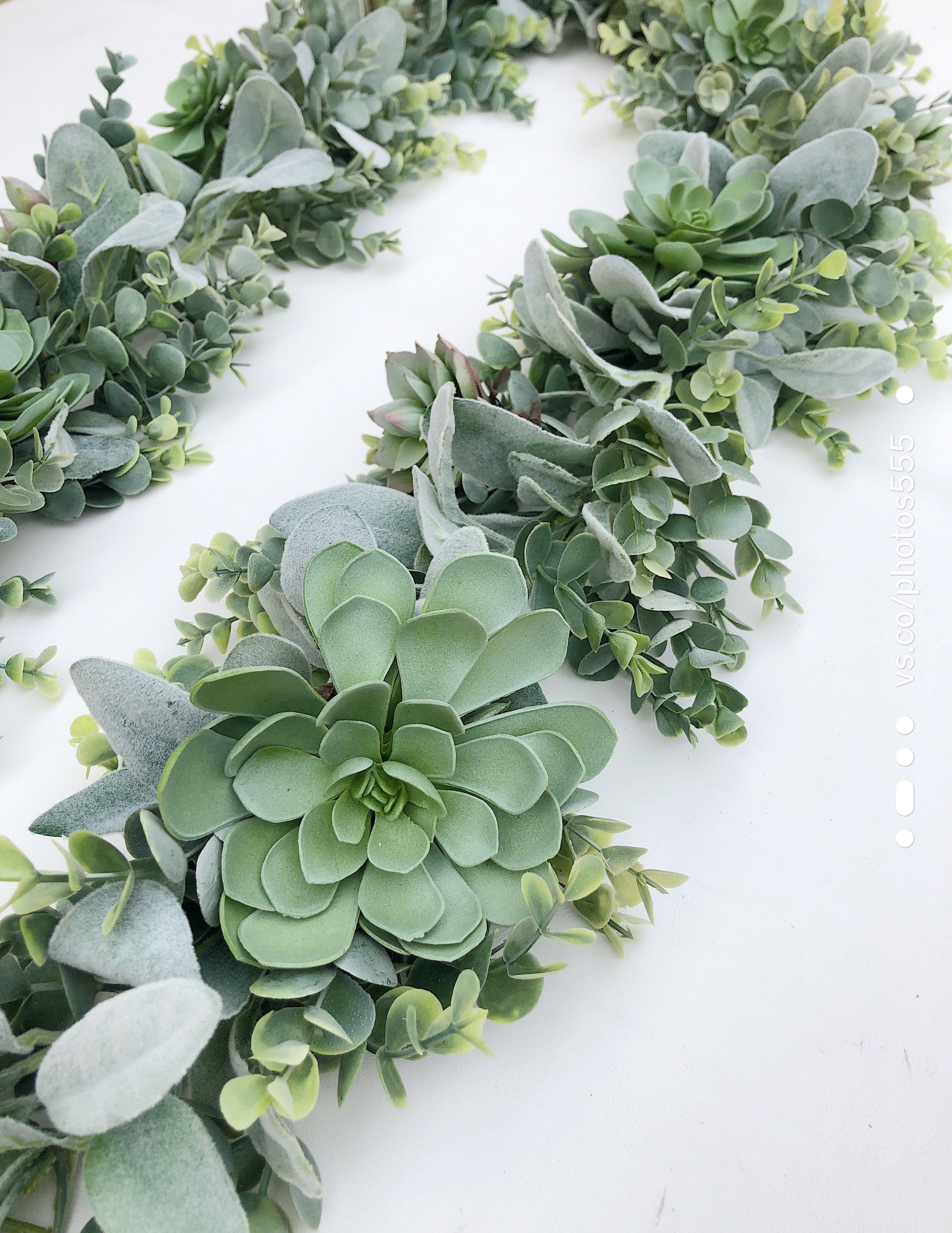 Succulent Eucalyptus Lambs Ear Greenery Garland Dry Faux Etsy Singapore