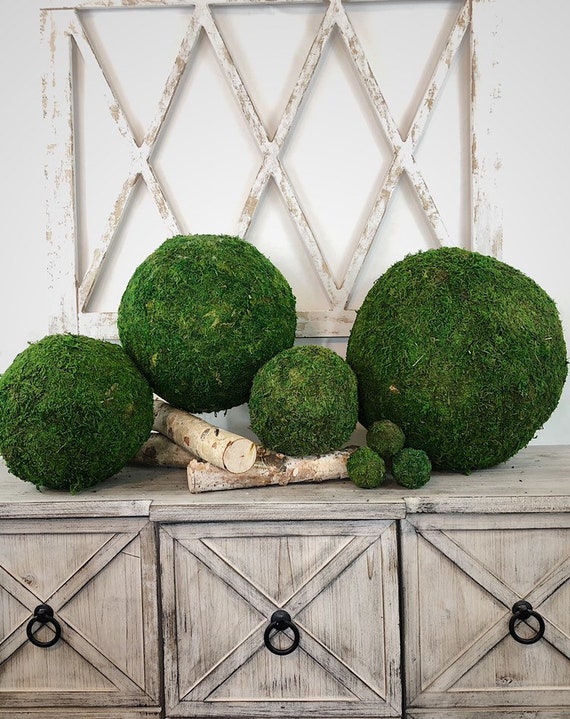Moss Ball Decor Moss Ball Decorative Moss Balls Decorative Etsy