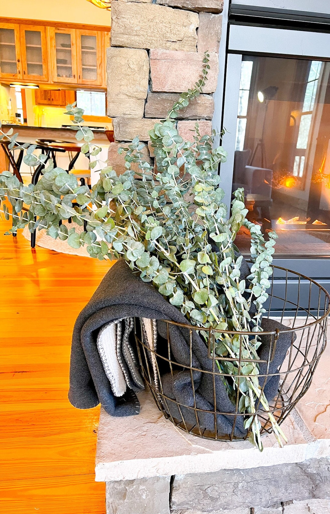 Fresh Baby Blue Eucalyptus Branch, Large Fresh Eucalyptus Stem, Baby