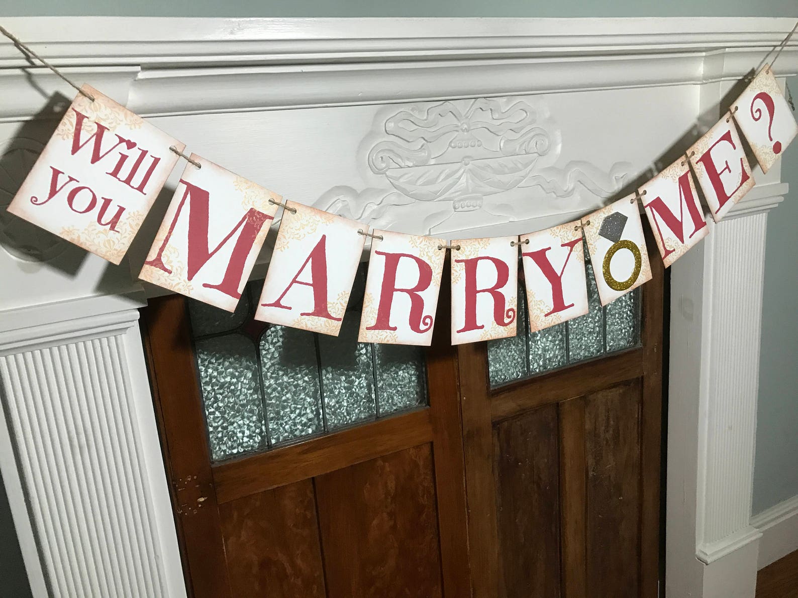 Rustic Marry Me Banner Proposal Sign Engagement Photo Prop Etsy